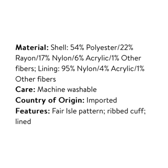 Time And Tru Fair Isle Cherry Blossom Knit Gloves - Picture 4 of 7